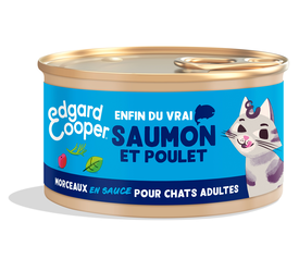 Edgard & Cooper - Pâtée Morceaux en Sauce au Saumon et Poulet pour Chat - 85g