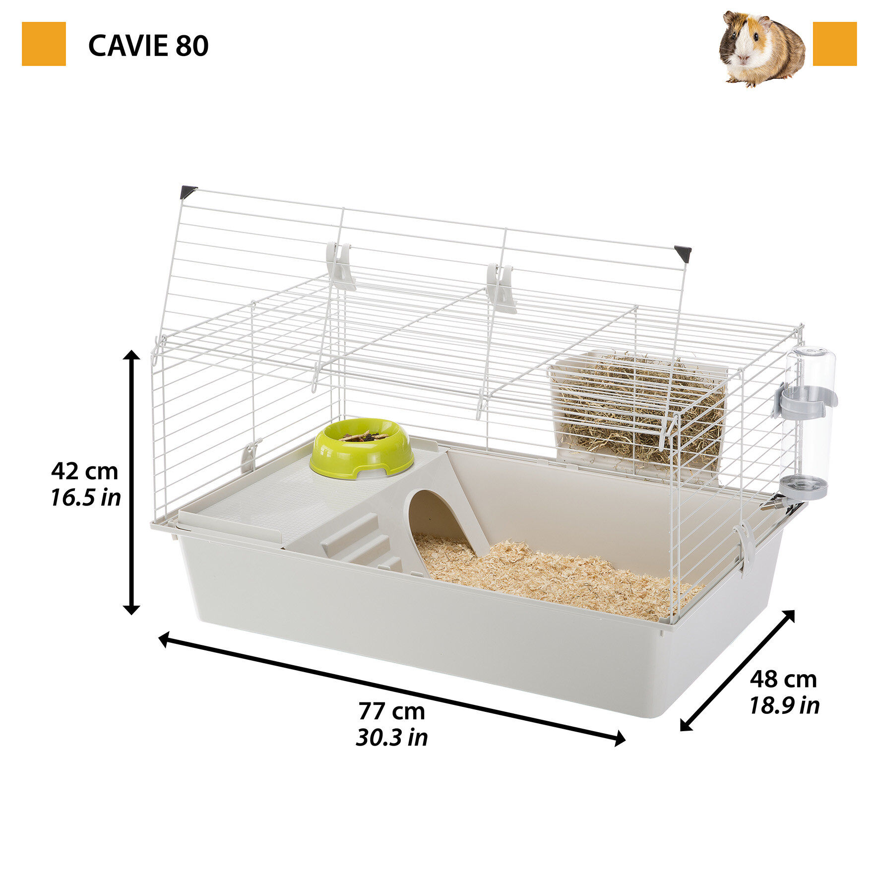 Ferplast - Cage Cavie 80 pour Cochon d Inde - Gris Image num&eacute;ro 8