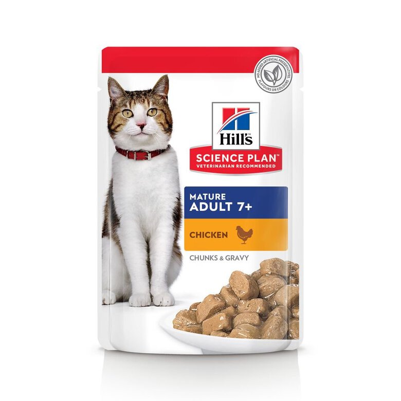 Hill's Science Plan - Mature Adult Multipack 12 Sachets Repas Pour Chat Agé Poulet Et Poisson -12x85g Image numéro 2 Hill's Science Plan - Mature Adult Multipack 12 Sachets Repas Pour Chat Agé Poulet Et Poisson -12x85g Image numéro 2