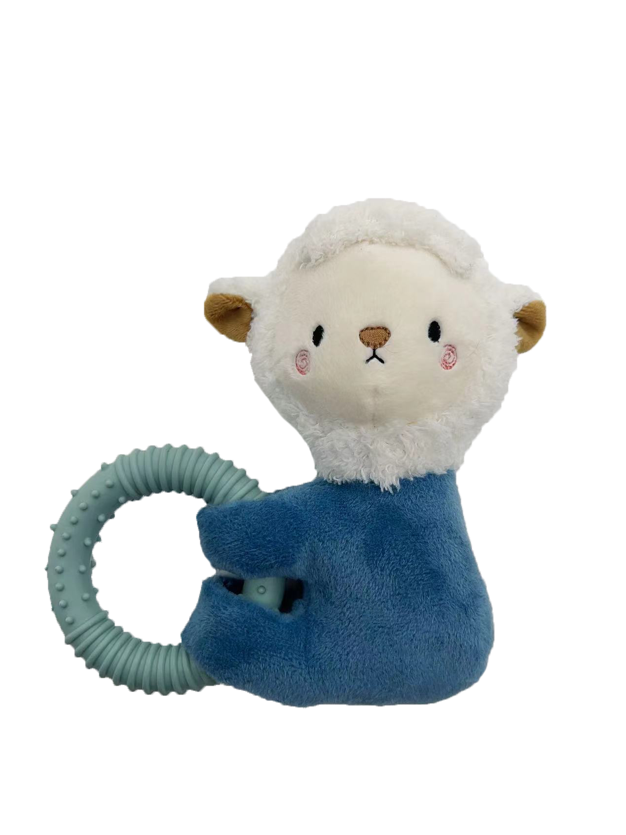 Anka - Jouet Peluche Mouton avec Anneau - Bleu Image num&eacute;ro 1