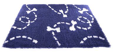 Martin Sellier - Tapis Plat Petbed Pointillé Bleu et Blanc pour Chien - 75x100cm