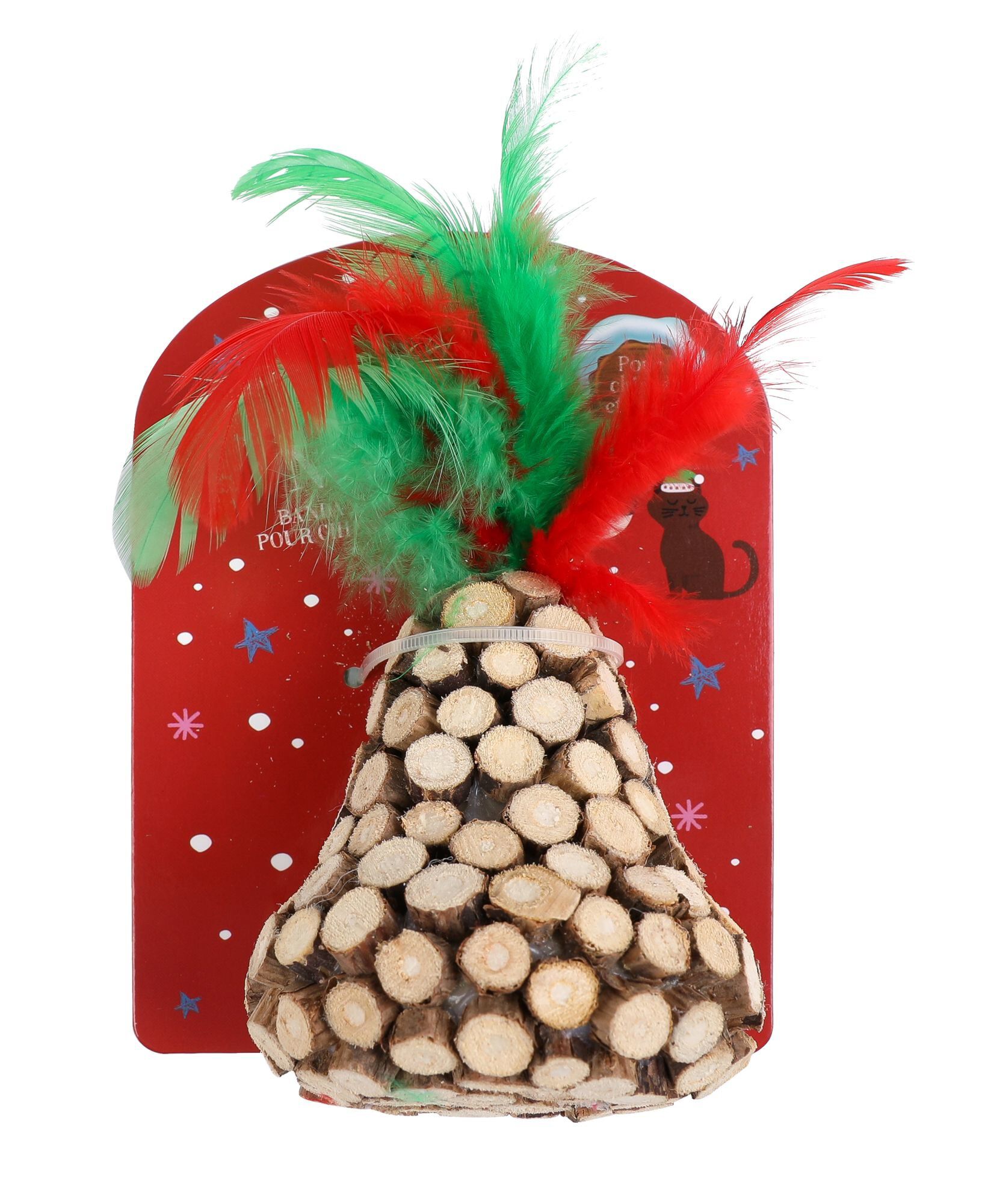 Wouapy - Jouet Cloche en Bois avec Plumes pour Chat Image num&eacute;ro 2