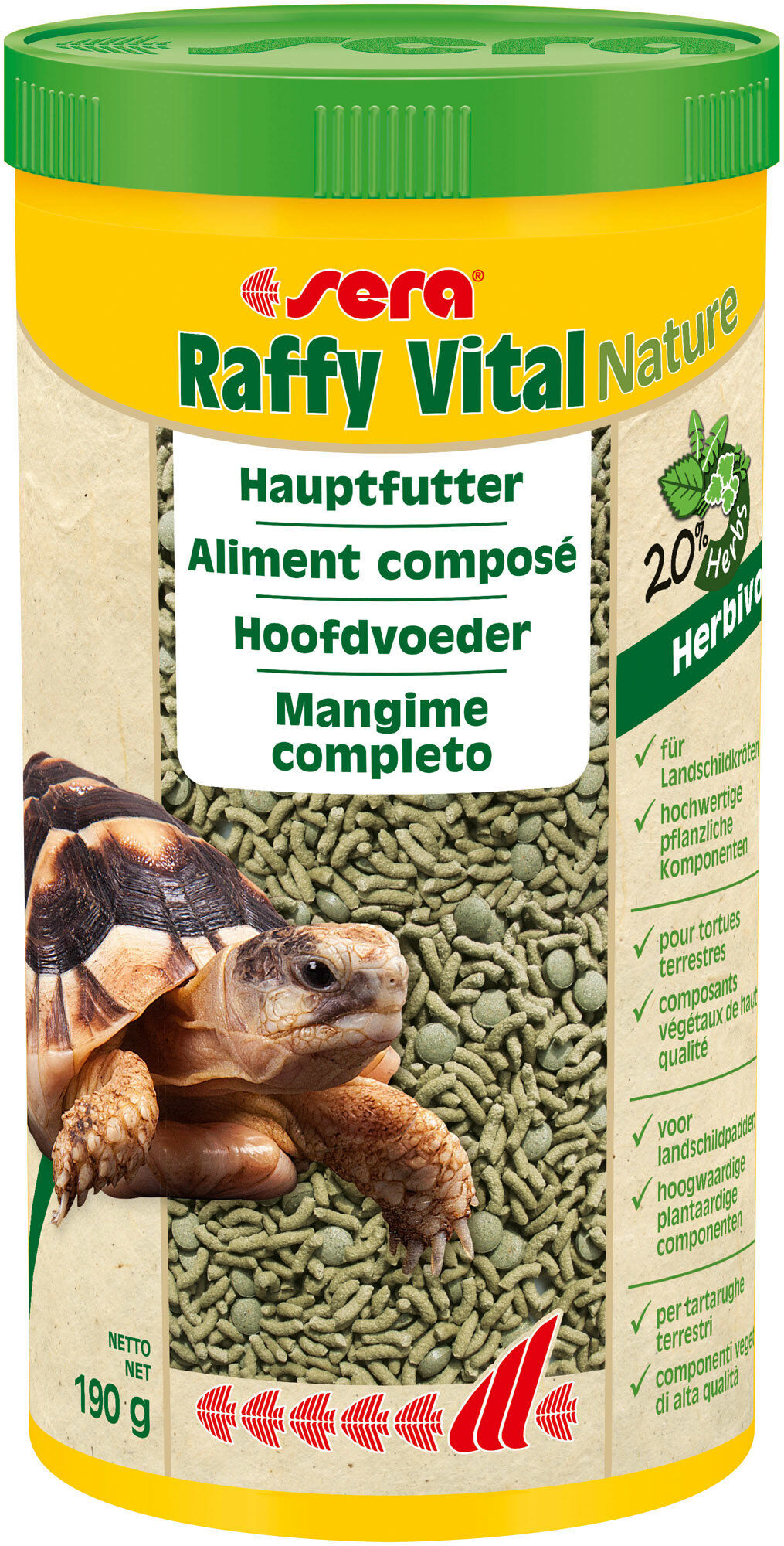 Sera - Aliments Compos&eacute; Raffy Vital pour Tortues Terrestres et Reptiles Herbivores - 1L/190g Image num&eacute;ro 1