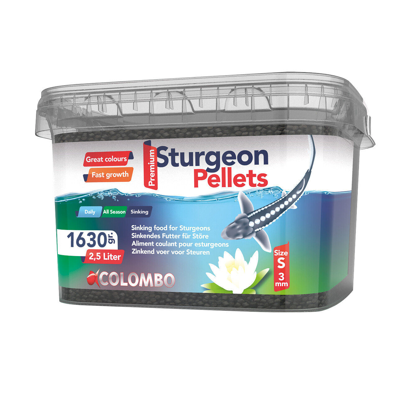 Colombo - Aliment Coulant Sturgeon Pellets S pour Esturgeon - 2,5L Image num&eacute;ro 1