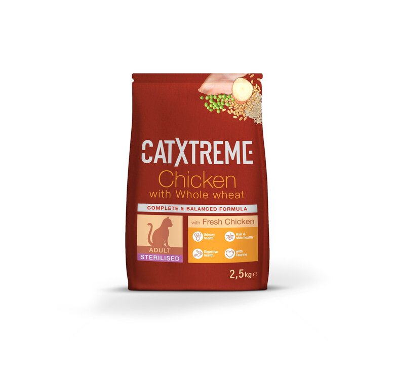 CatXtreme - Croquettes Adult Sterilised au Poulet Frais pour Chat - 2,5Kg Image numéro 1 CatXtreme - Croquettes Adult Sterilised au Poulet Frais pour Chat - 2,5Kg Image numéro 1