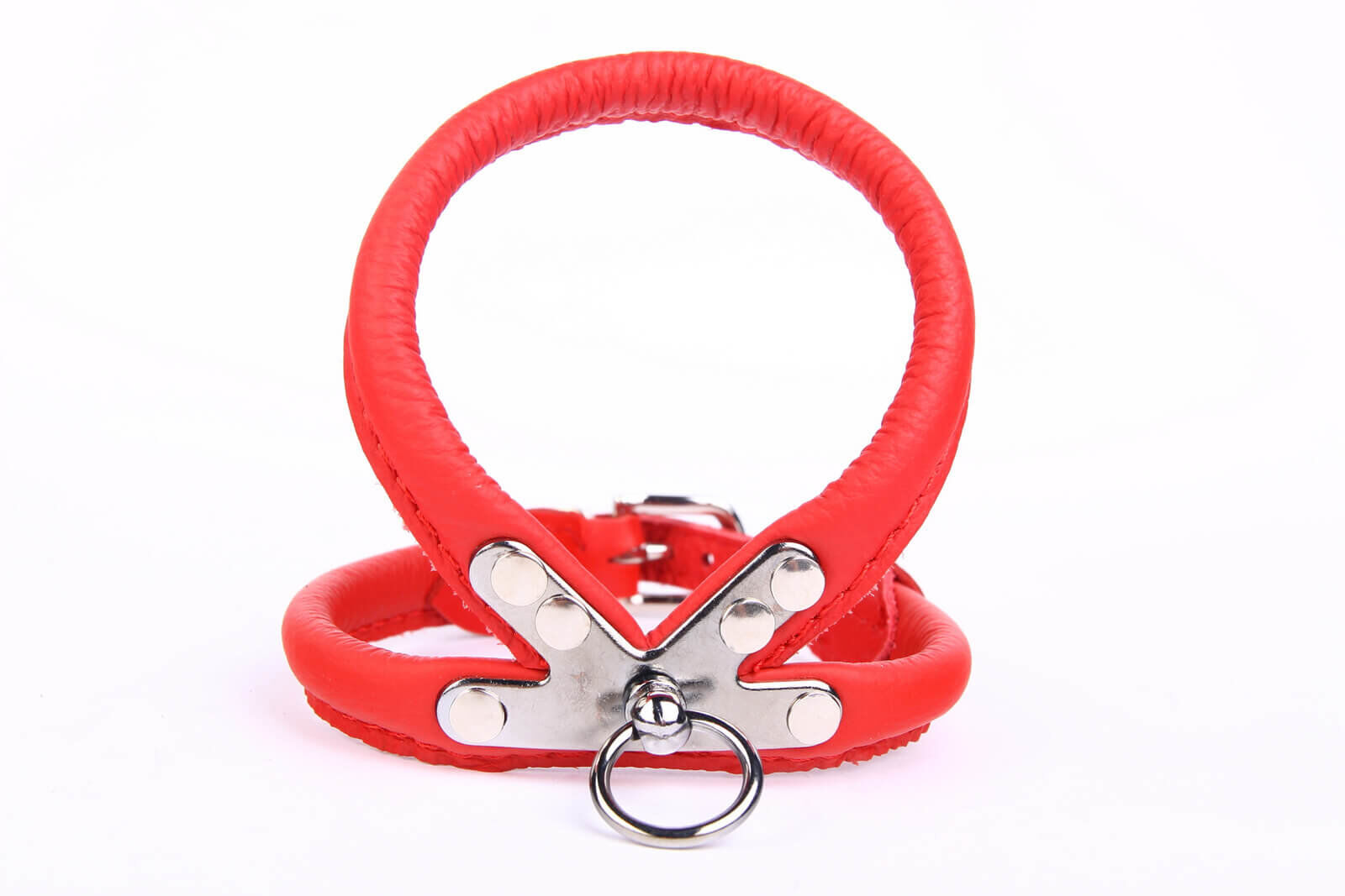 Yogipet - Harnais Cuir pour Chien Rouge - 40cm Image num&eacute;ro 2