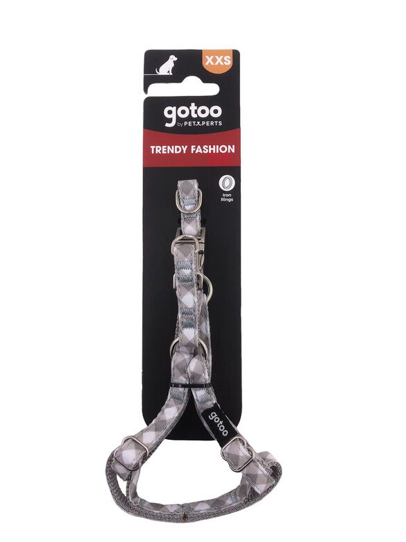 Gotoo - Harnais Vichy Gris pour Chien - XSS Image numéro 6 Gotoo - Harnais Vichy Gris pour Chien - XSS Image numéro 6