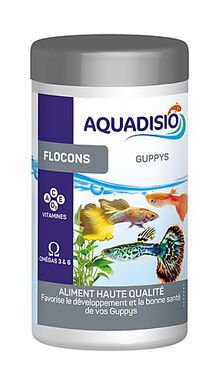 Aquadisio - Aliments en Flocons pour Guppys - 250ml