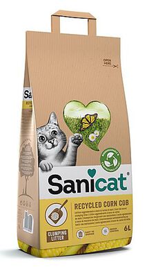 Sanicat - Litière Naturelle Agglomerante à l'Epi de Maïs Recyclé pour Chat  - 6L