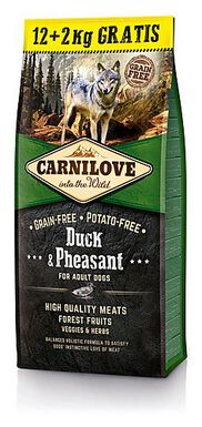 Carnilove - Croquettes Adulte au Canard et Faisan pour Chien - 12+2Kg