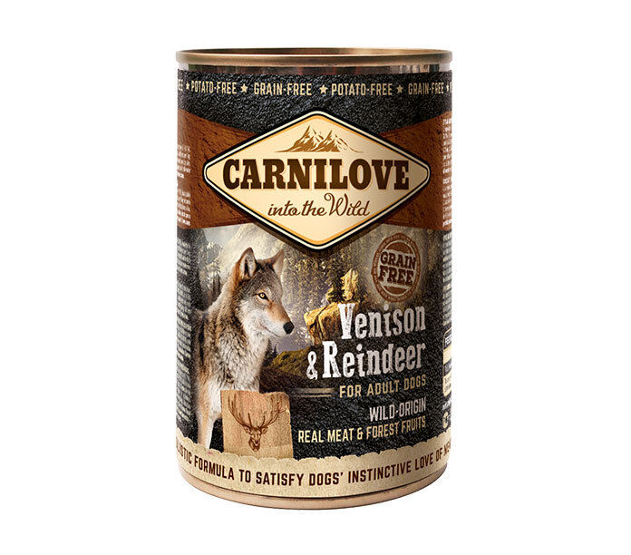 CARNILOVE - CHIEN ADULT CERF & RENNE BO&Icirc;TE - 400 GR Image num&eacute;ro 1
