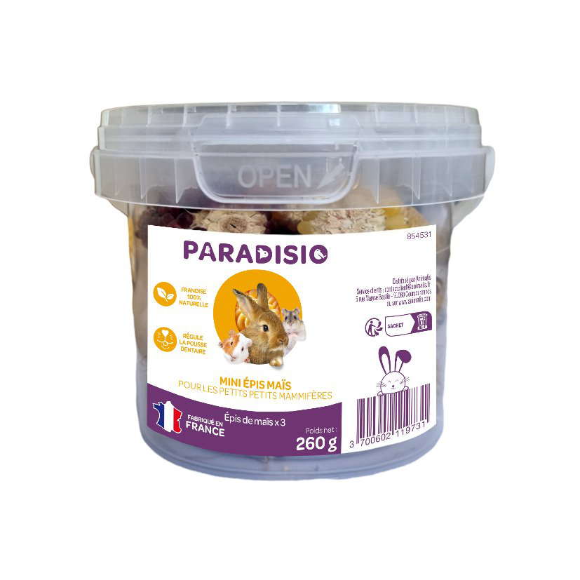 Paradisio - Epis de Mini Ma&iuml;s Couleur en Morceaux pour Rongeurs - 260g Image num&eacute;ro 1
