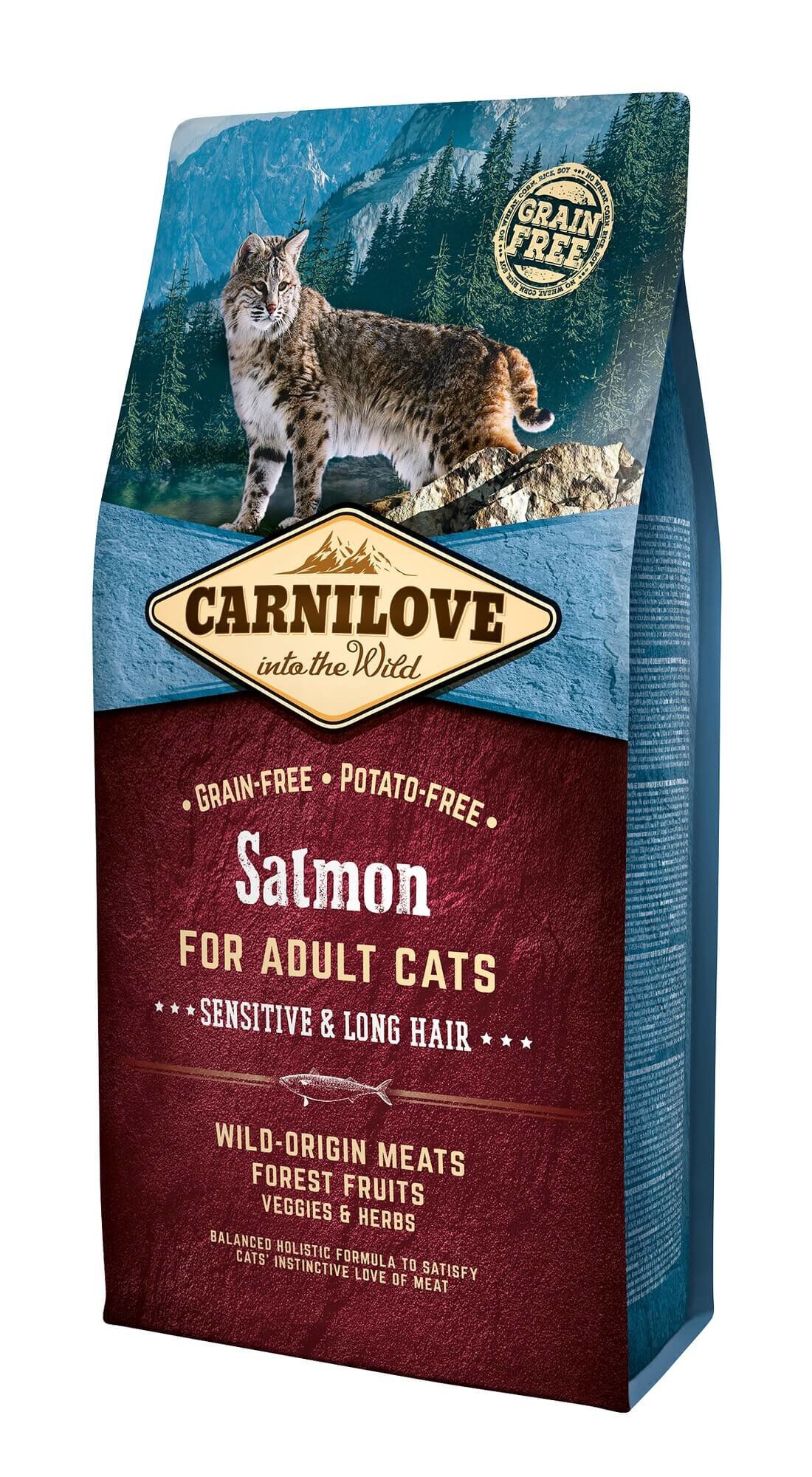 Carnilove - Croquettes Sensitive Long Hair Saumon pour Chat - 6Kg Image num&eacute;ro 1