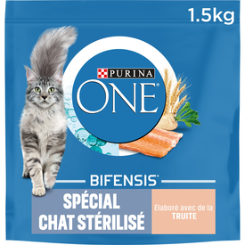 Purina One - Croquettes à la Truite et Blé pour Chat Stérilisé - 1,5Kg
