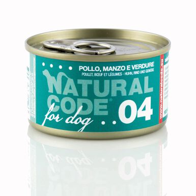 Natural Code - Pâtée Poulet Bœuf et Légumes pour Chiens - 90g