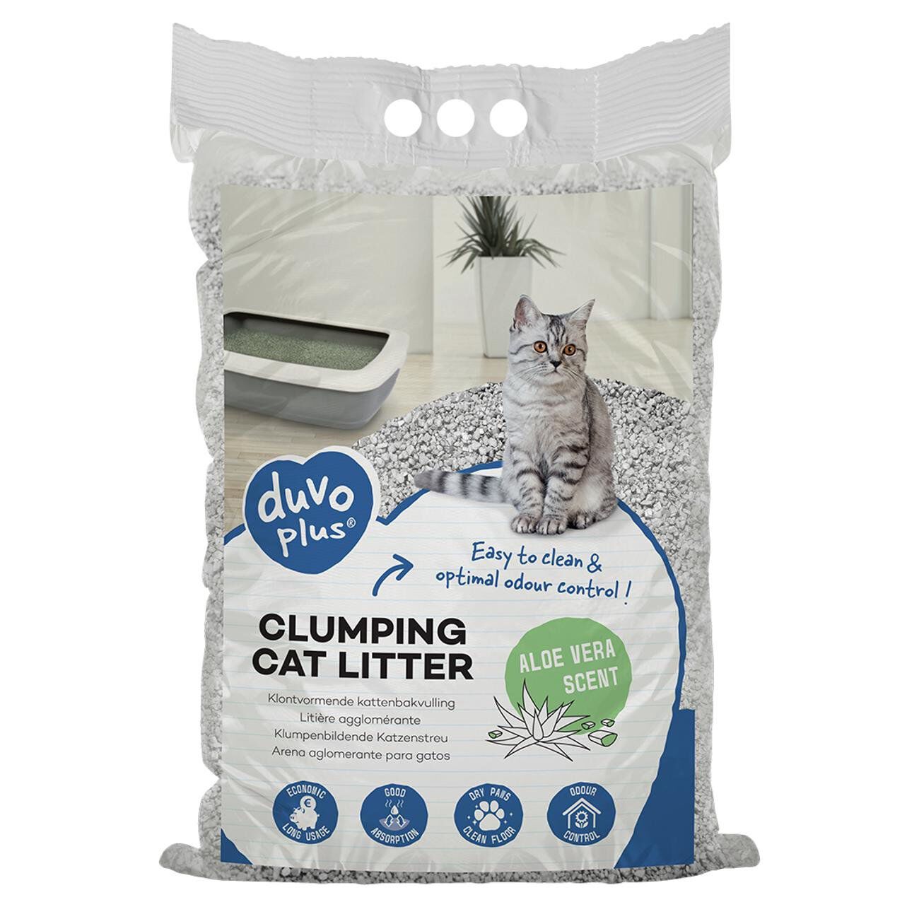 Duvoplus - Liti&egrave;re agglom&eacute;rante Aloe Vera pour Chats - 12kg Image num&eacute;ro 1