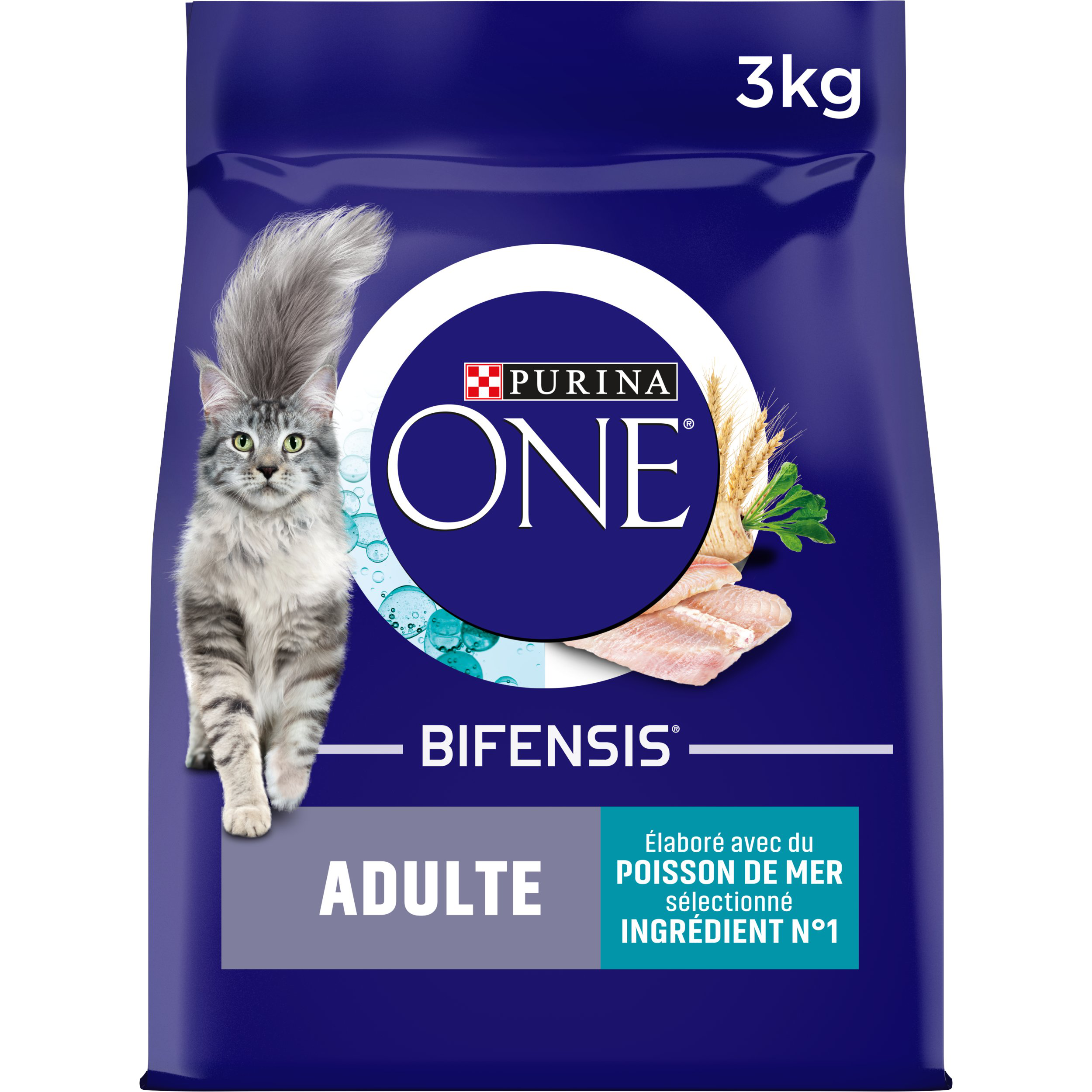 Purina One - Croquettes au Poisson et C&eacute;r&eacute;ales pour Chat Adulte - 3Kg Image num&eacute;ro 1