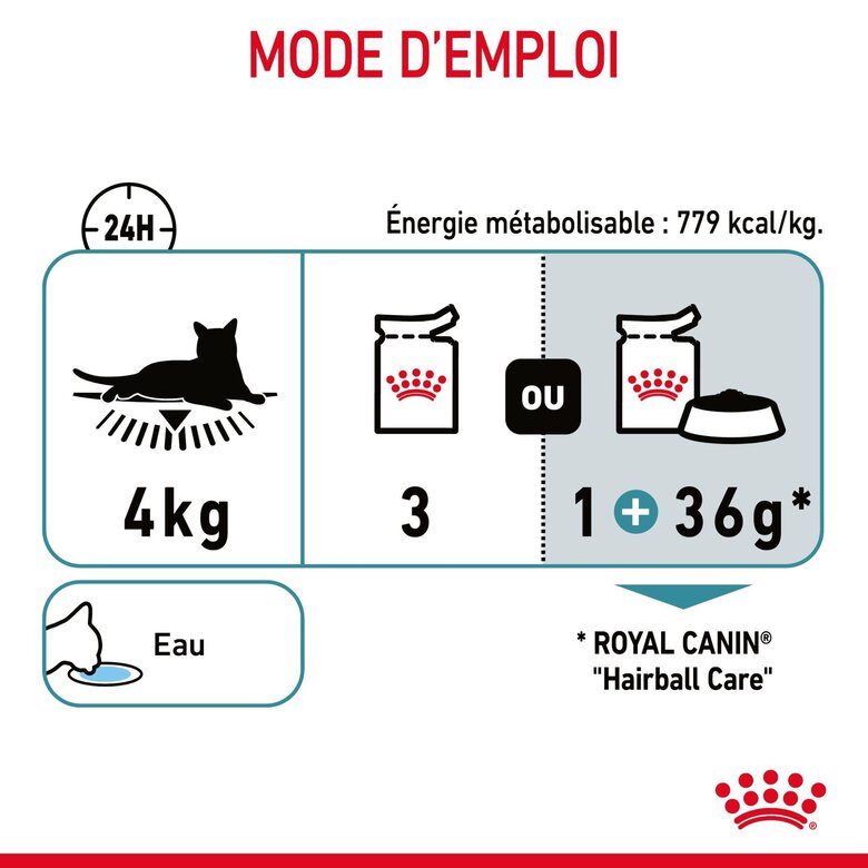 Royal Canin - Sachets Hairball Care en Sauce pour Chat - 12x85g Image numéro 7 Royal Canin - Sachets Hairball Care en Sauce pour Chat - 12x85g Image numéro 7