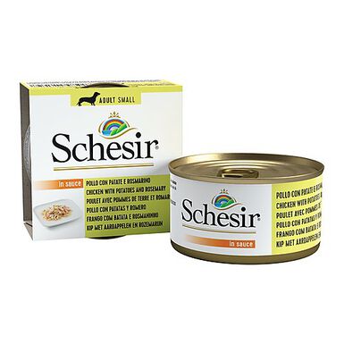 Schesir - Repas Cuisine Adulte en Sauce au Poulet et Pommes de Terre pour Chien - 85g
