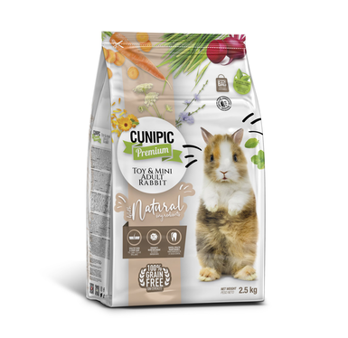 Cunipic - Aliment Toy & Mini Adult Rabbit Natural pour Lapins - 2,5Kg