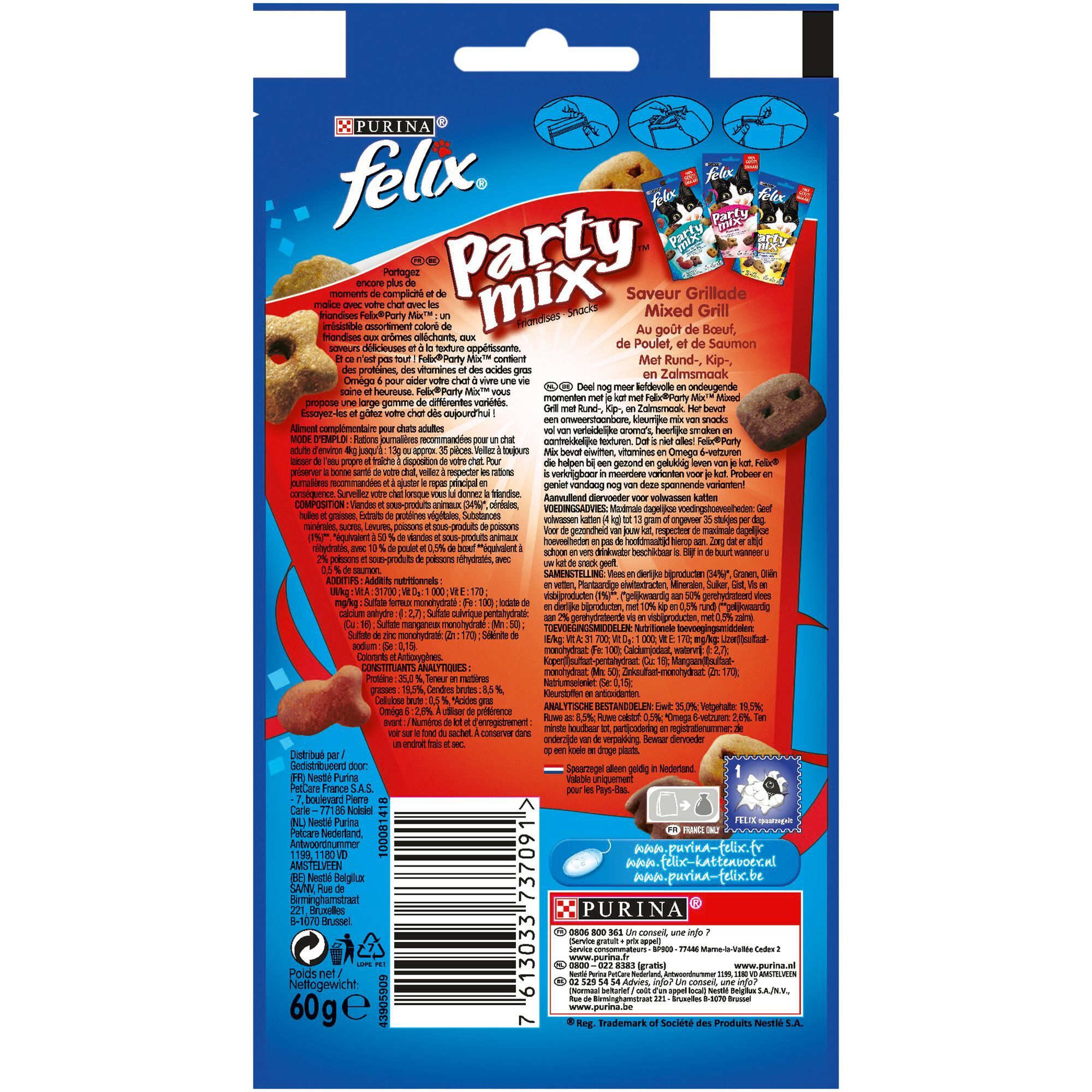 Felix - Friandises Party Mix Saveur Grillade pour Chat - 60g Image num&eacute;ro 4