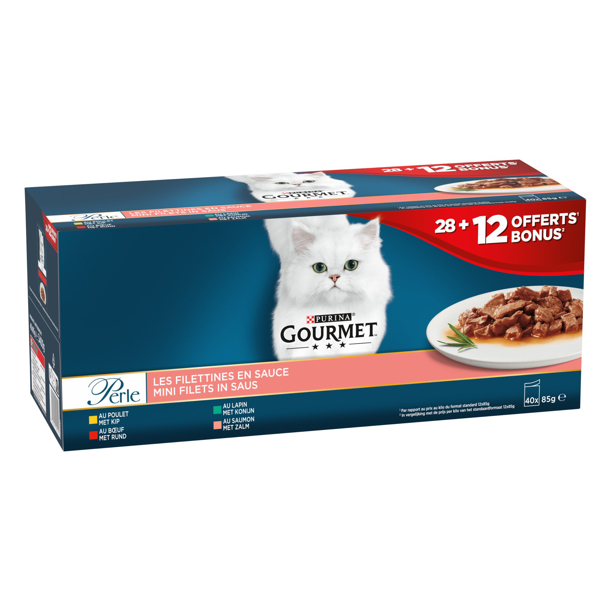 Gourmet - Sachets Fra&icirc;cheur Perle Les Filettines En Sauce Pour Chat Adulte - 40x85g Image num&eacute;ro 2