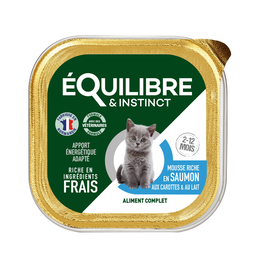 Équilibre & Instinct - Pâtée en Mousse au Saumon pour Chaton - 85g