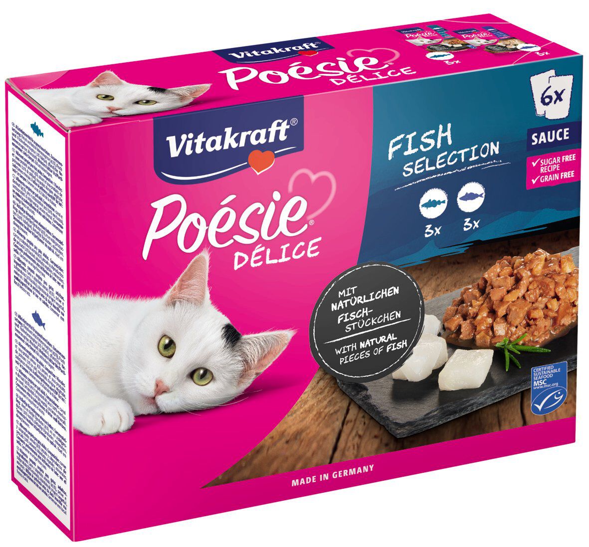 Vitakraft - Multipack Po&eacute;sie D&eacute;lice en Sauce aux Poissons pour Chats - 6x85g Image num&eacute;ro 1