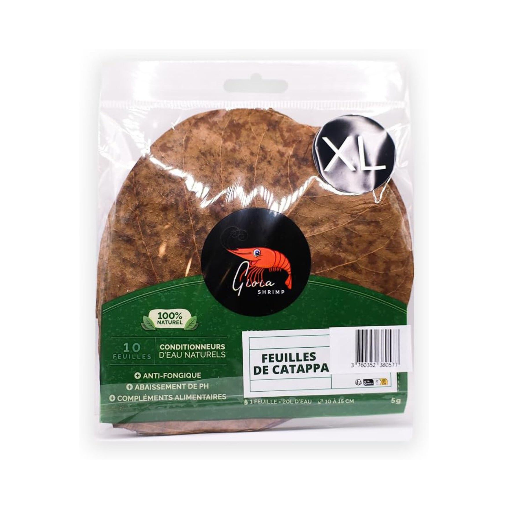 Gioiashrimp - Feuilles de Catappa XL pour Poissons et Crevettes - 5g Image num&eacute;ro 1