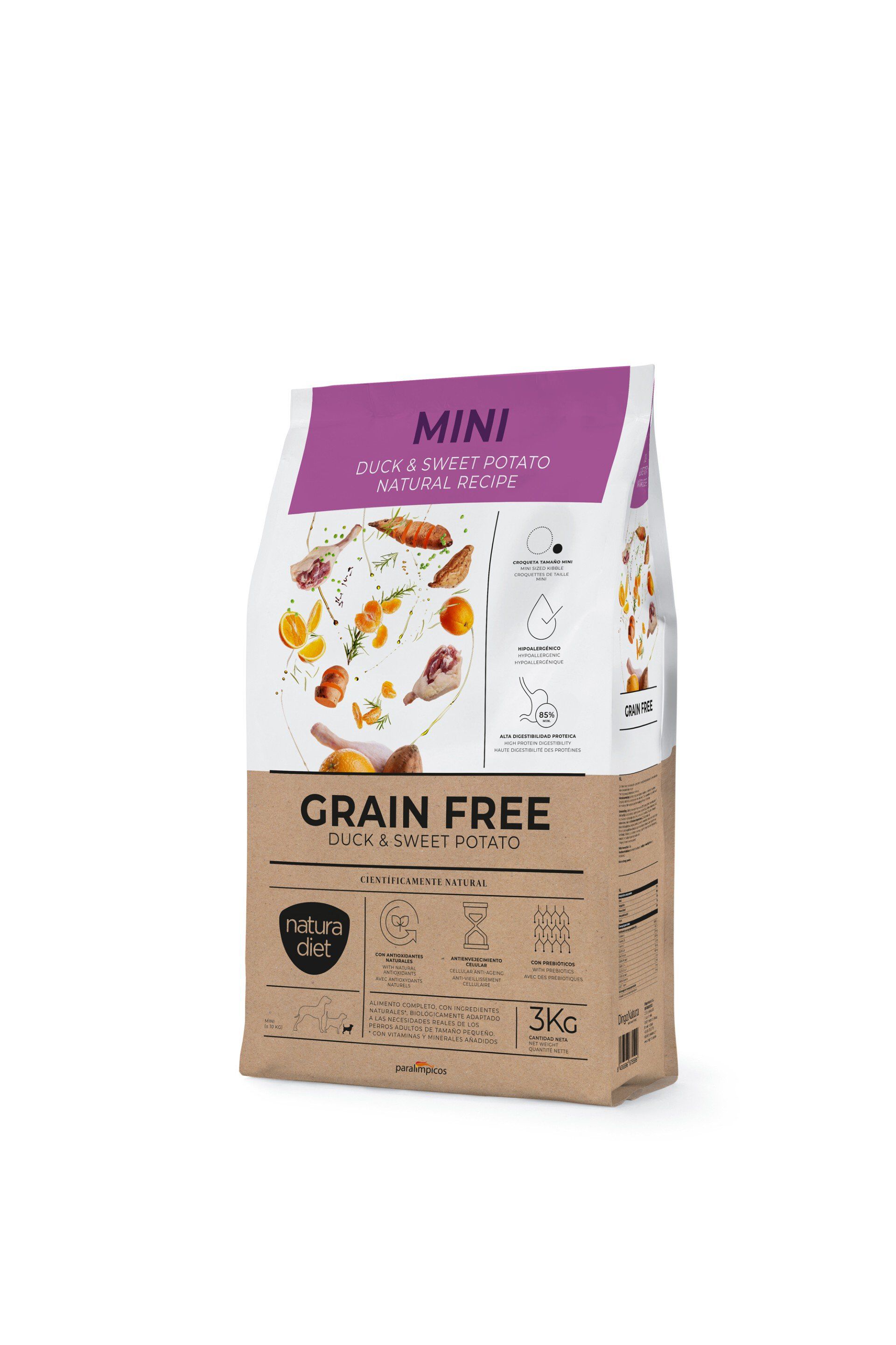 Natura Diet - Croquettes Grain Free Mini au Canard pour Chiens - 3Kg Image num&eacute;ro 1