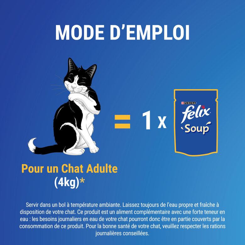 Felix - Soupes en sachets Sélection de Poissons pour Chats - 6x48g Image numéro 4 Felix - Soupes en sachets Sélection de Poissons pour Chats - 6x48g Image numéro 4