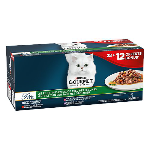 Gourmet -  Sachets Fra&icirc;cheur Perle Les Filettines Avec L&eacute;gumes pour Chat Adultes - 40x85g Image num&eacute;ro 2