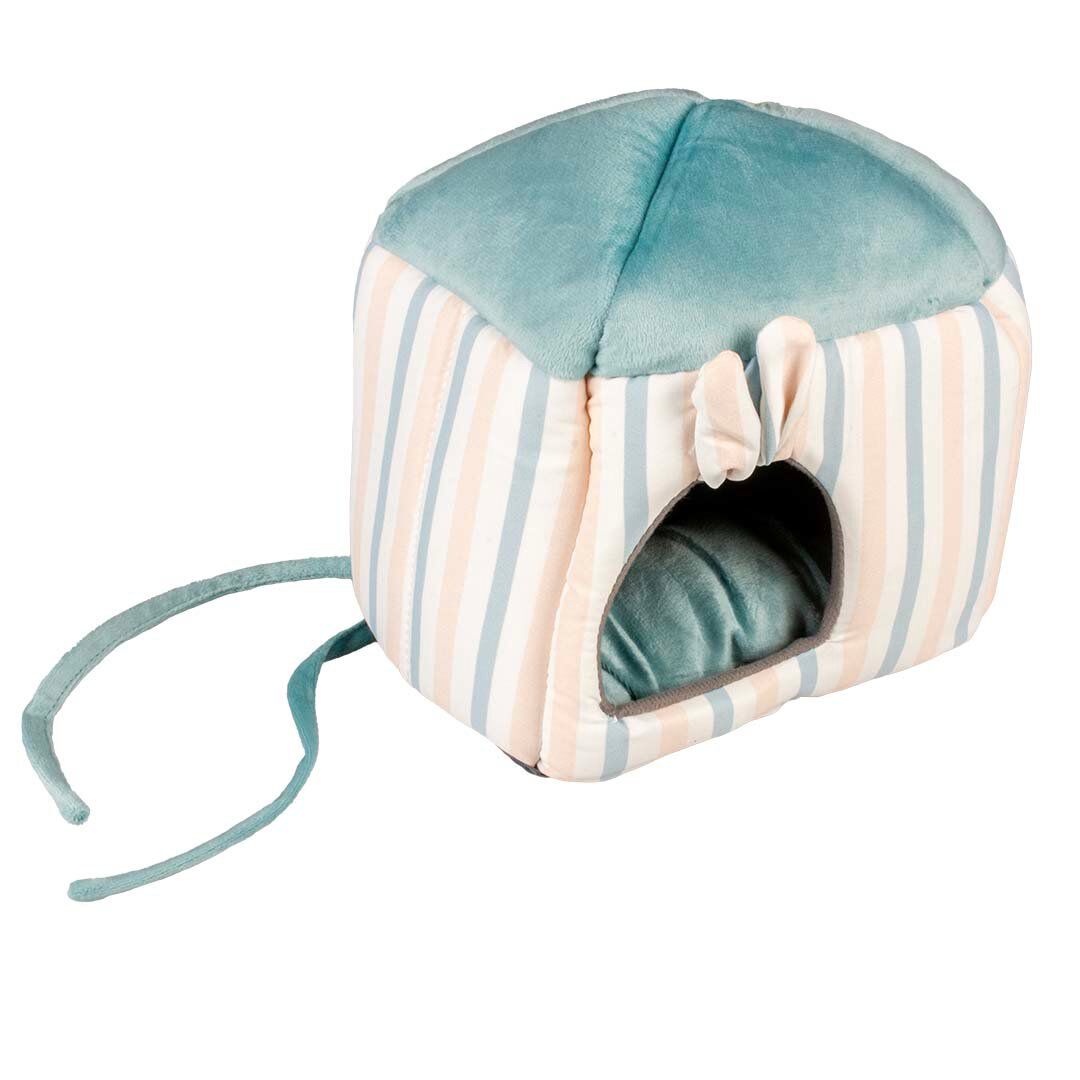 Duvoplus - Maison Peluche Striped S pour Rongeurs - 20x16x20cm Image num&eacute;ro 1