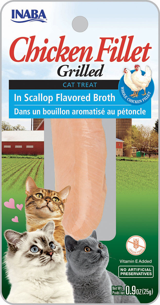Inaba - Friandises Filet de Poulet Grill&eacute; Bouillon P&eacute;toncle pour Chats - 15g Image num&eacute;ro 1