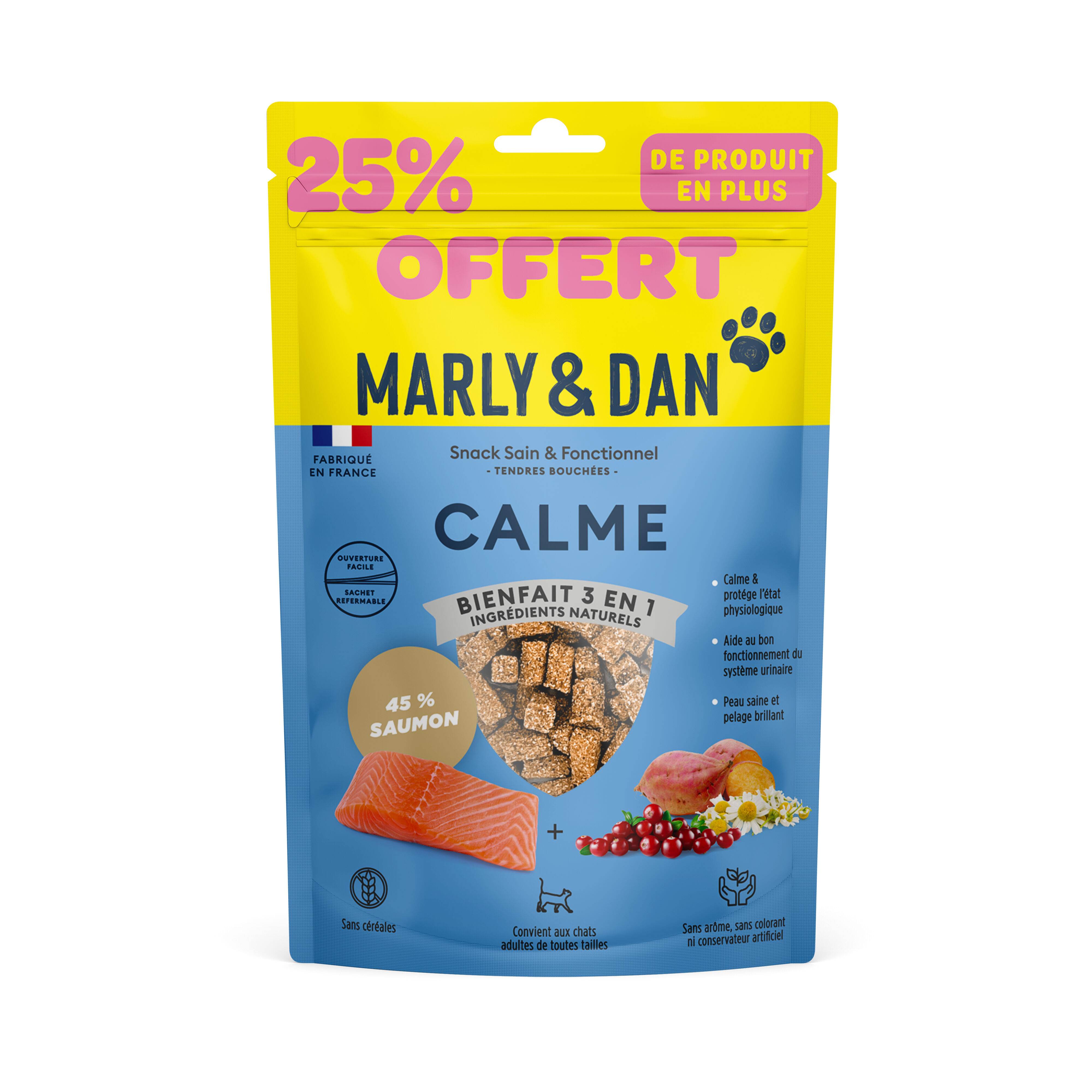 Marly & Dan - Friandises Bouch&eacute;es Calme au Saumon pour Chats - 50g Image num&eacute;ro 1