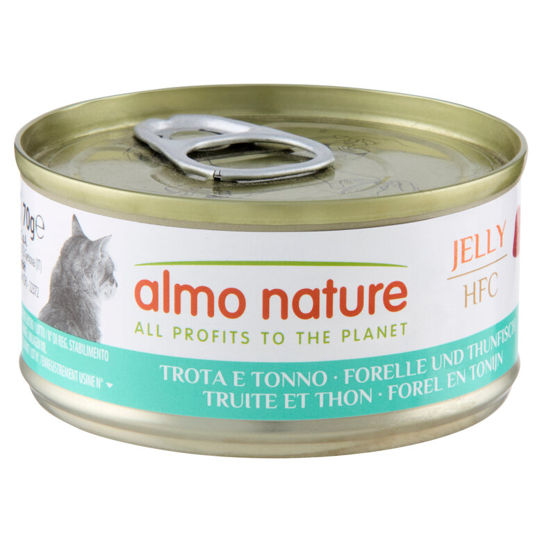 Almo Nature - Pâtée en Boîte HFC Jelly Truite et Thon pour Chat - 70g Image numéro 1 Almo Nature - Pâtée en Boîte HFC Jelly Truite et Thon pour Chat - 70g Image numéro 1