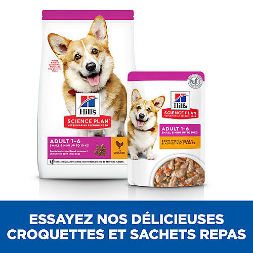 Hill&rsquo;s Science Plan - Mijot&eacute; Pour Chien Adulte Small & Mini Au Poulet Et L&eacute;gumes Ajout&eacute;s  - 12x80g Image num&eacute;ro 4