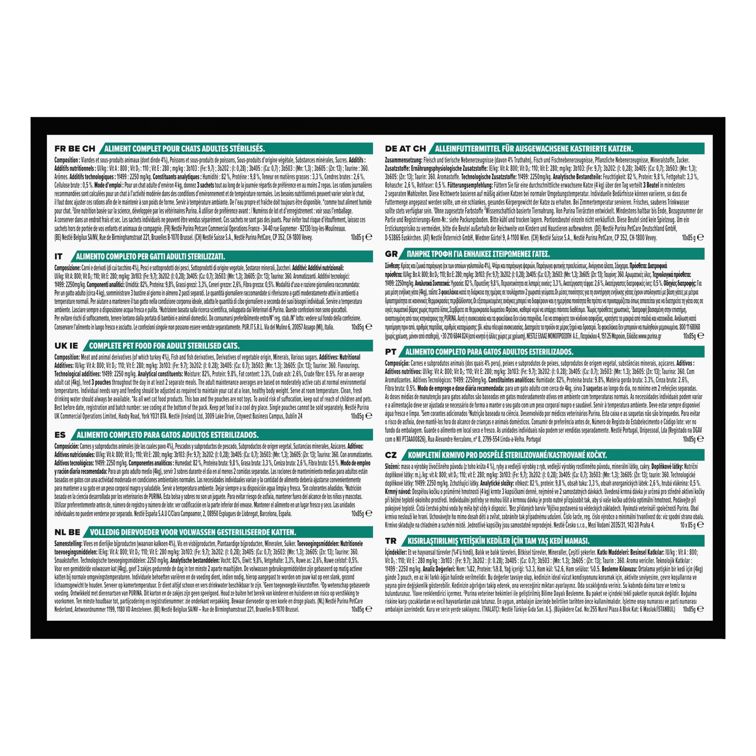 Pro Plan - P&acirc;t&eacute;e en Gel&eacute;e Adult Sterilised Maintenance Dinde pour Chats - 10x85g Image num&eacute;ro 4