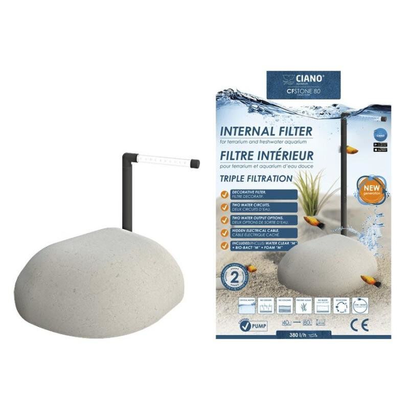 Ciano - Filtre CFSTONE 80 pour Aquarium - Gris Image num&eacute;ro 1