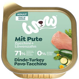 Wow - Repas Complet Naturel au Dinde pour Chien Adultes