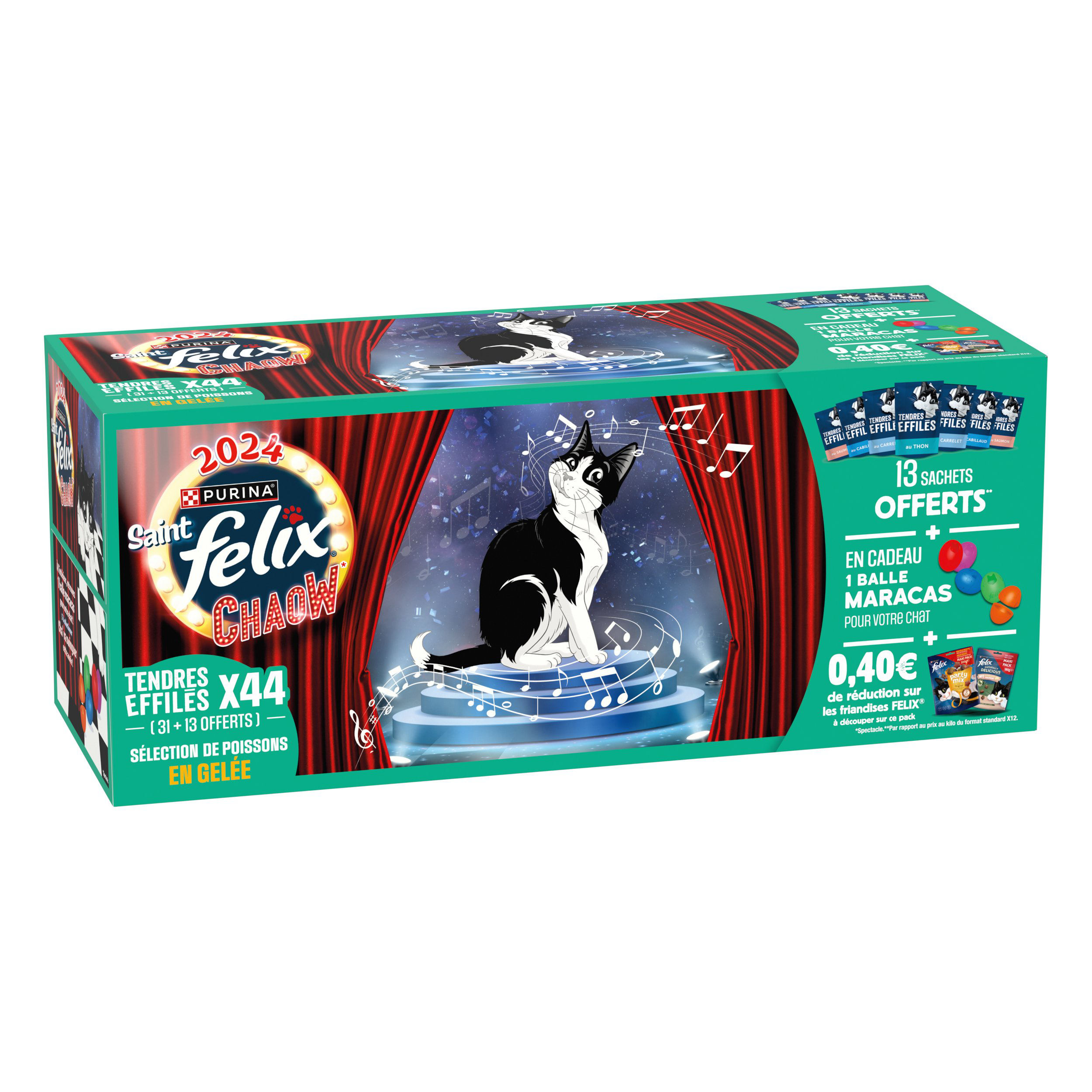 Sachets fra&icirc;cheur FELIX Tendres Effil&eacute;s en Gel&eacute;e S&eacute;lection de Poissons - 40X85g (28+12) pour Chats Image num&eacute;ro 4