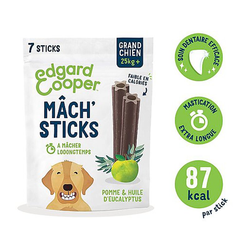 Edgard & Cooper - Sticks à Mâcher Dental Naturel à l'Eucalyptus et Pomme fraiche pour Chien - L image number null