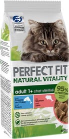 Perfect Fit - Sachets Fraîcheur Natural Vitality au Saumon et Poissons de l' Océan pour Chat Stérilisé - 6x50g