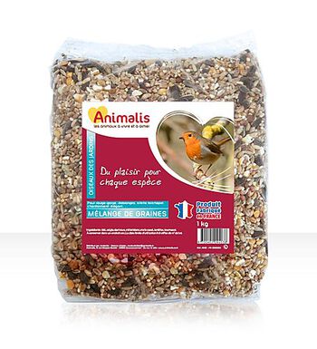 Animalis - Mélange de Graines pour Oiseaux des Jardins - 1Kg