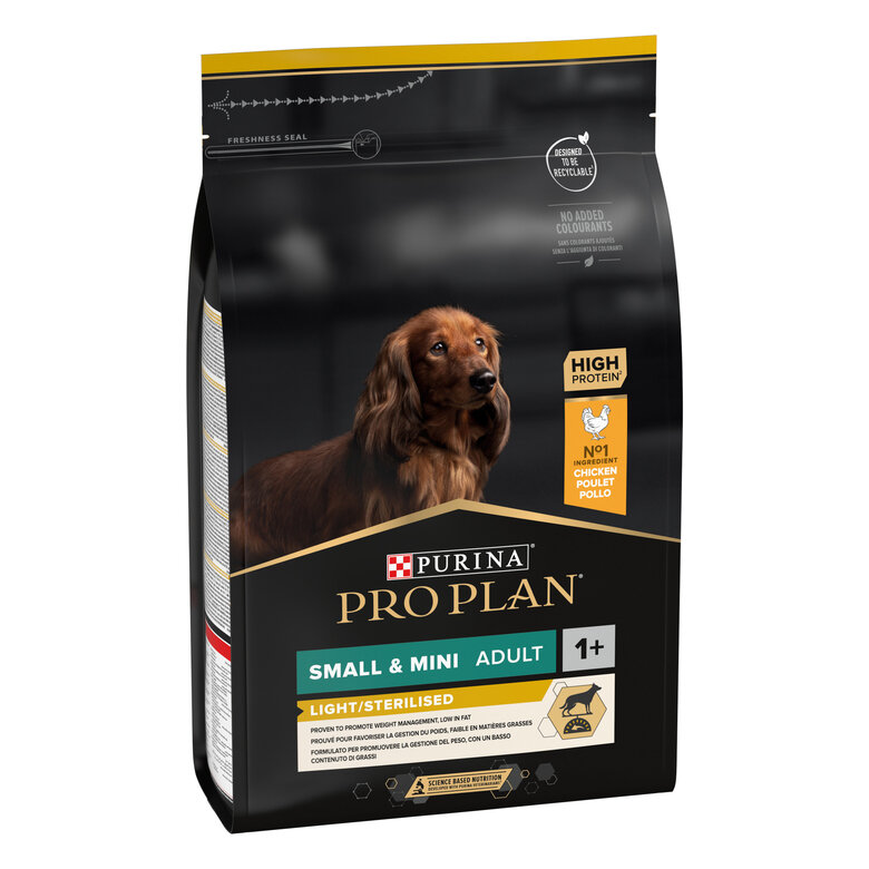 Pro Plan - Croquettes OPTIWEIGHT Small & Mini Light Sterilised Poulet pour Chien - 3Kg Image numéro 2 Pro Plan - Croquettes OPTIWEIGHT Small & Mini Light Sterilised Poulet pour Chien - 3Kg Image numéro 2