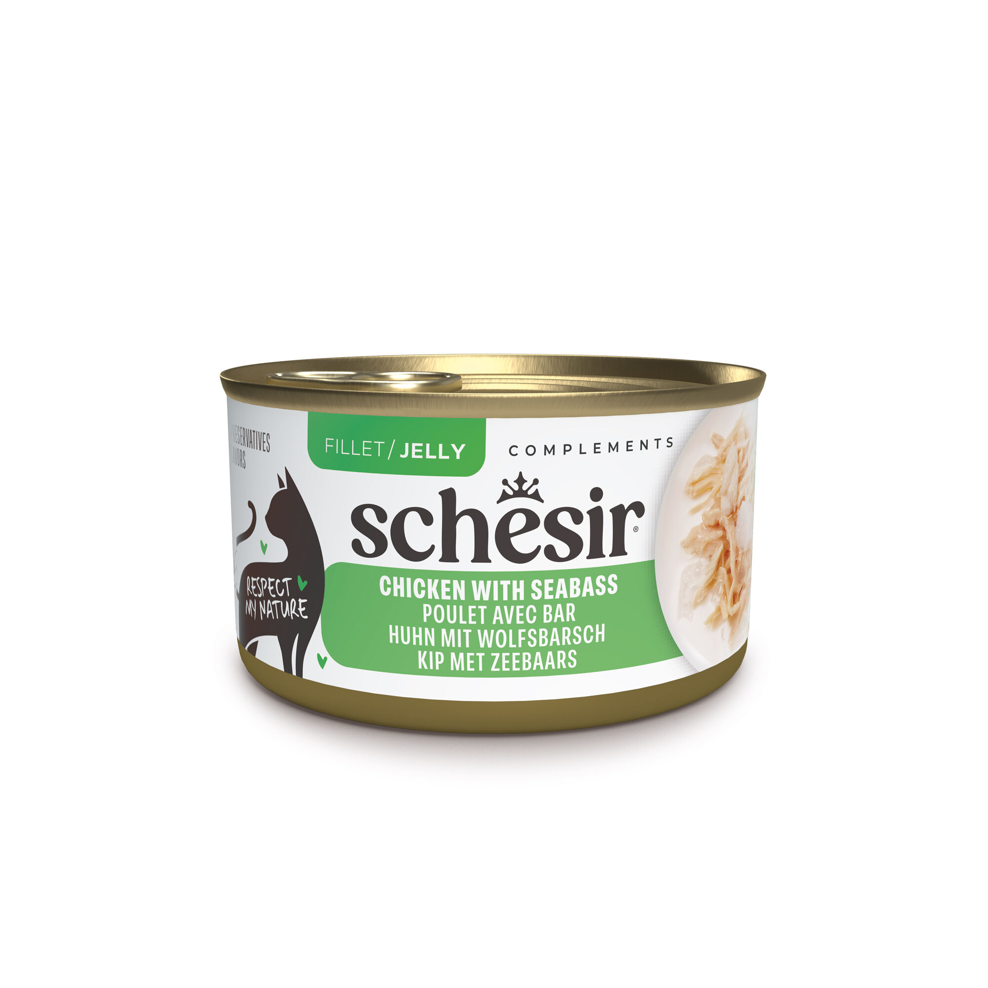 Schesir - P&acirc;t&eacute;e en Gel&eacute;e au Poulet et Bar pour Chats - 70g Image num&eacute;ro 1
