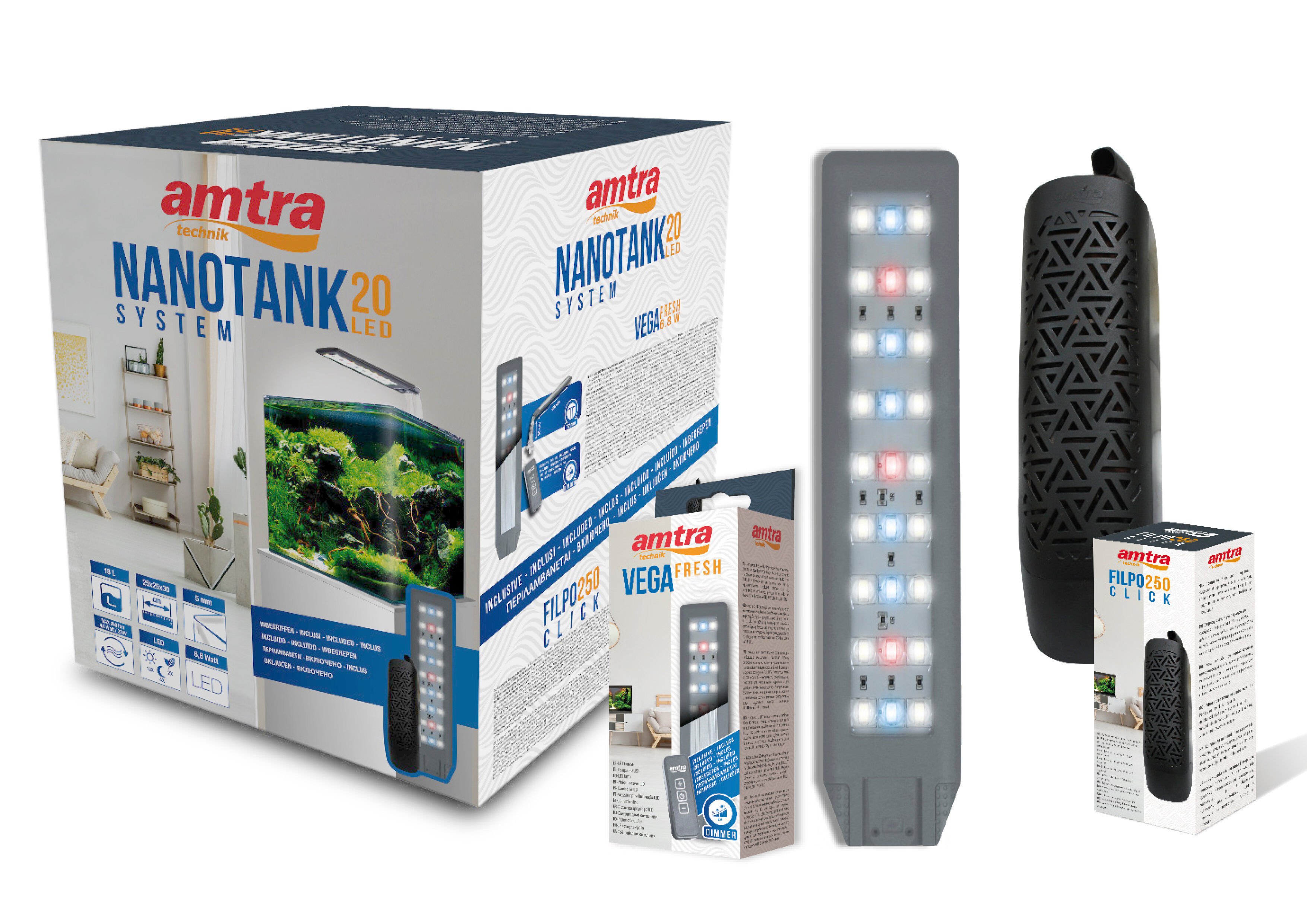 AMTRA - AQUARIUM NANOTANK CUBE SYSTEM 20 - 25x25x30cm Image num&eacute;ro 2