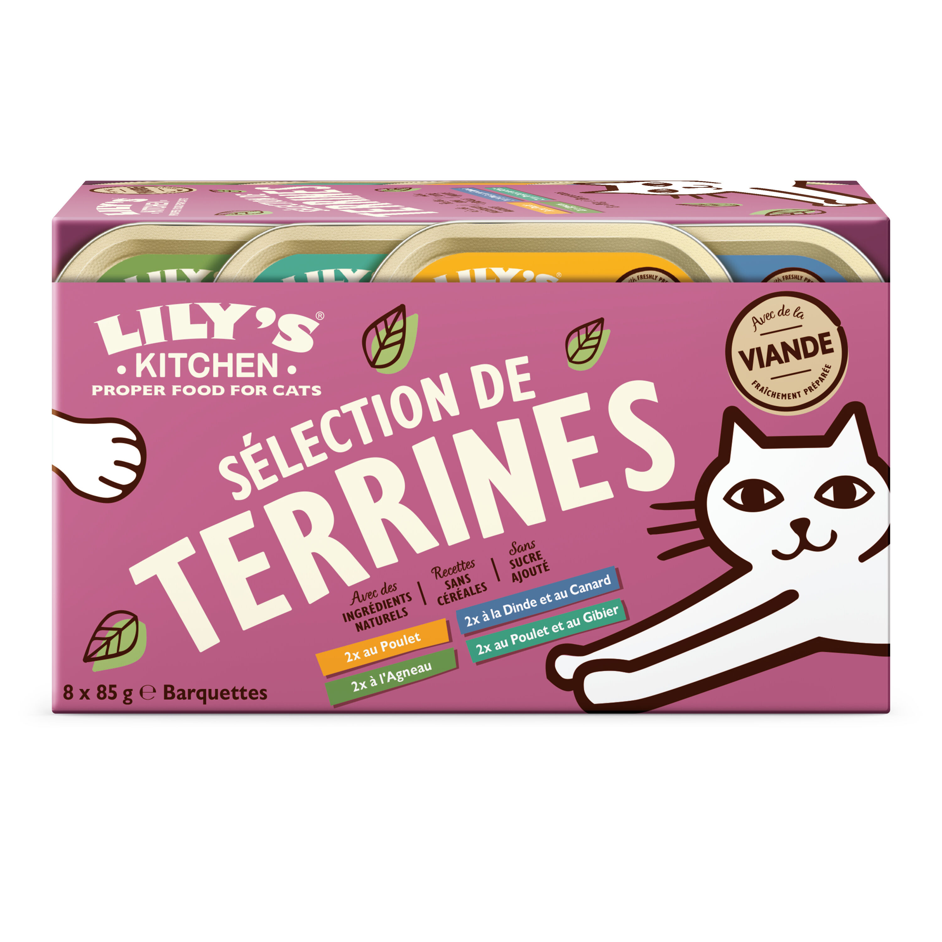 Lily's Kitchen - S&eacute;lection de Terrines Poulet Dinde Canard Agneau et Gibier pour Chats - 8x85g Image num&eacute;ro 1