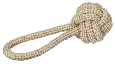 KERBL - BALLE AVEC CORDE XL POUR CHIEN JUTE/COTON BEIGE - 21CM Ø8CM