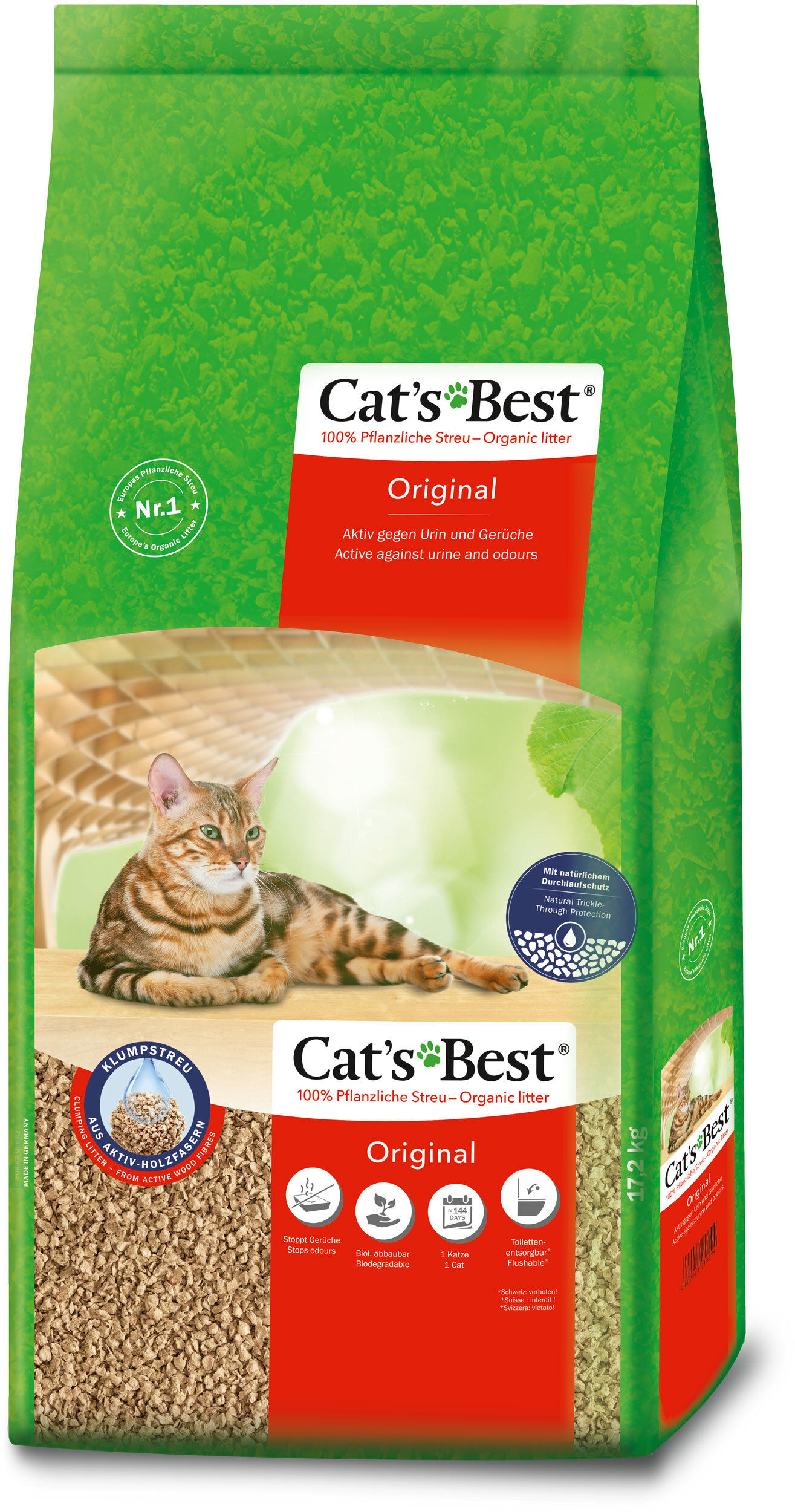 Cat's Best - Liti&egrave;re V&eacute;g&eacute;tale Original pour Chat - 40L Image num&eacute;ro 1